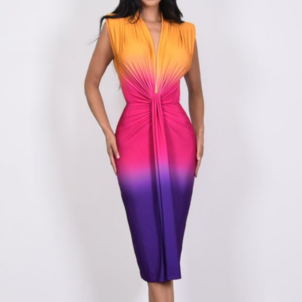 Multicolor Midi Dress